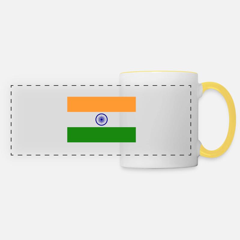 India flag - Mug panoramique contrasté et blanc - blanc/jaune