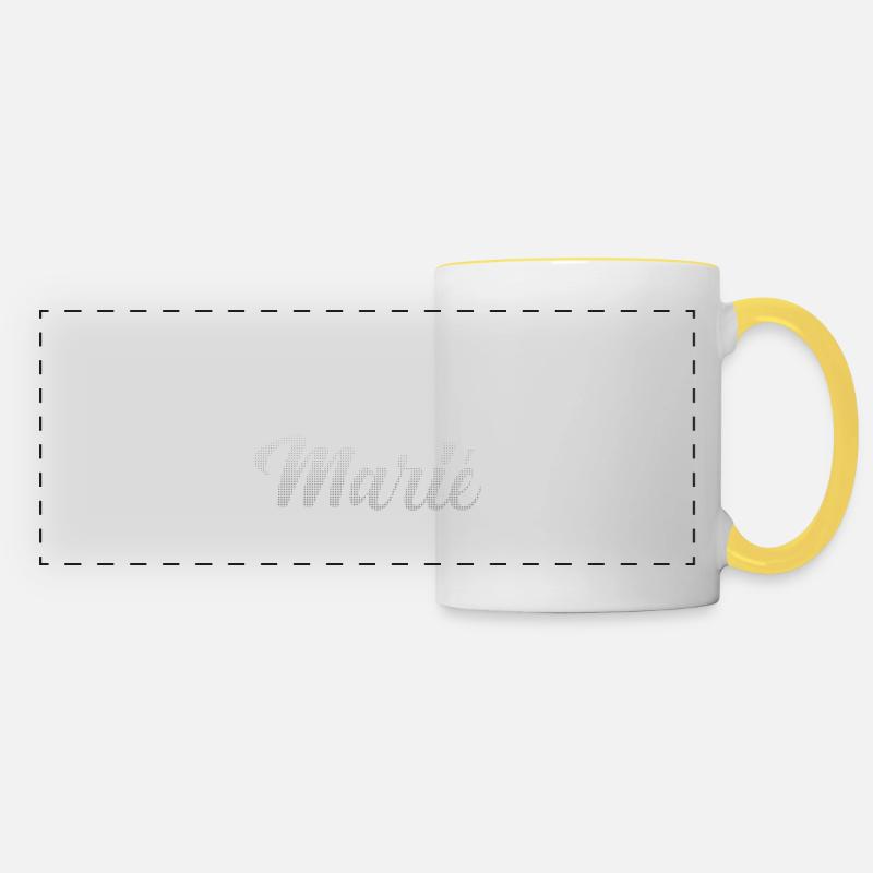futur marié - evg - mariage - Mug panoramique contrasté et blanc - blanc/jaune
