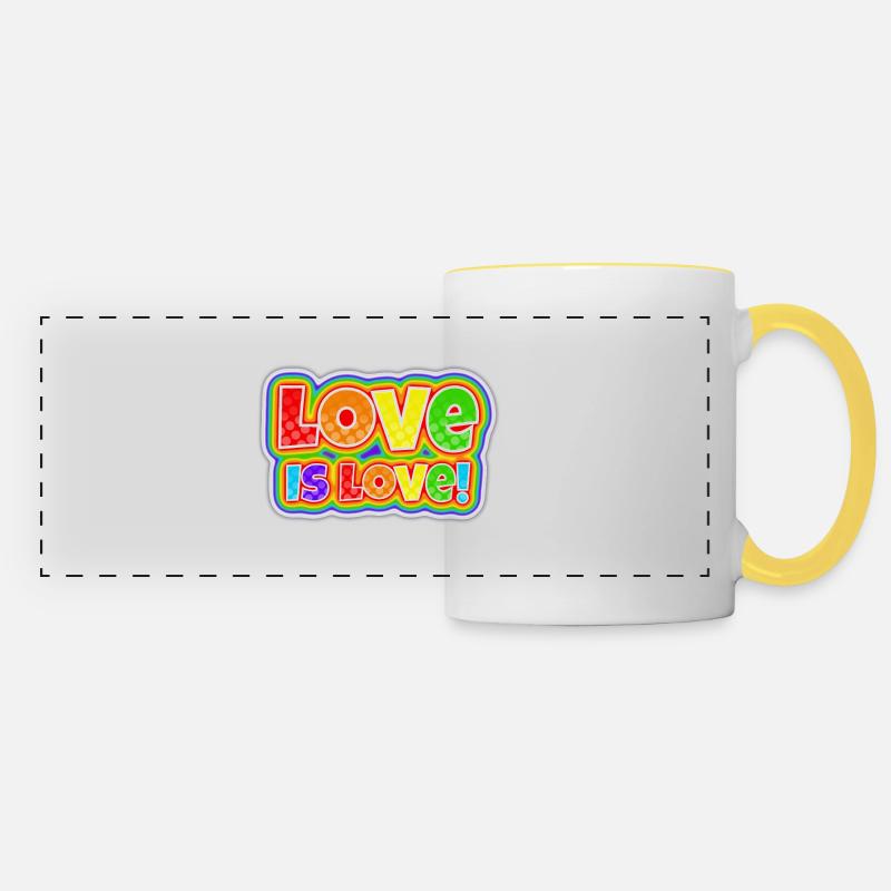 Love is love - Panoramic Mug - white/yellow