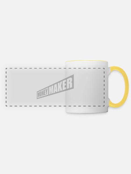 Erfolgreich Money Maker Logo - Panoramatasse - Weiß/Gelb