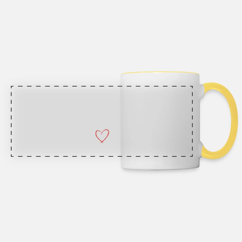 El padre est dans la place - Mug panoramique contrasté et blanc - blanc/jaune
