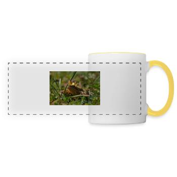 Prince grenouille comme dans un conte de fées - Mug panoramique contrasté et blanc - blanc/jaune - Devant
