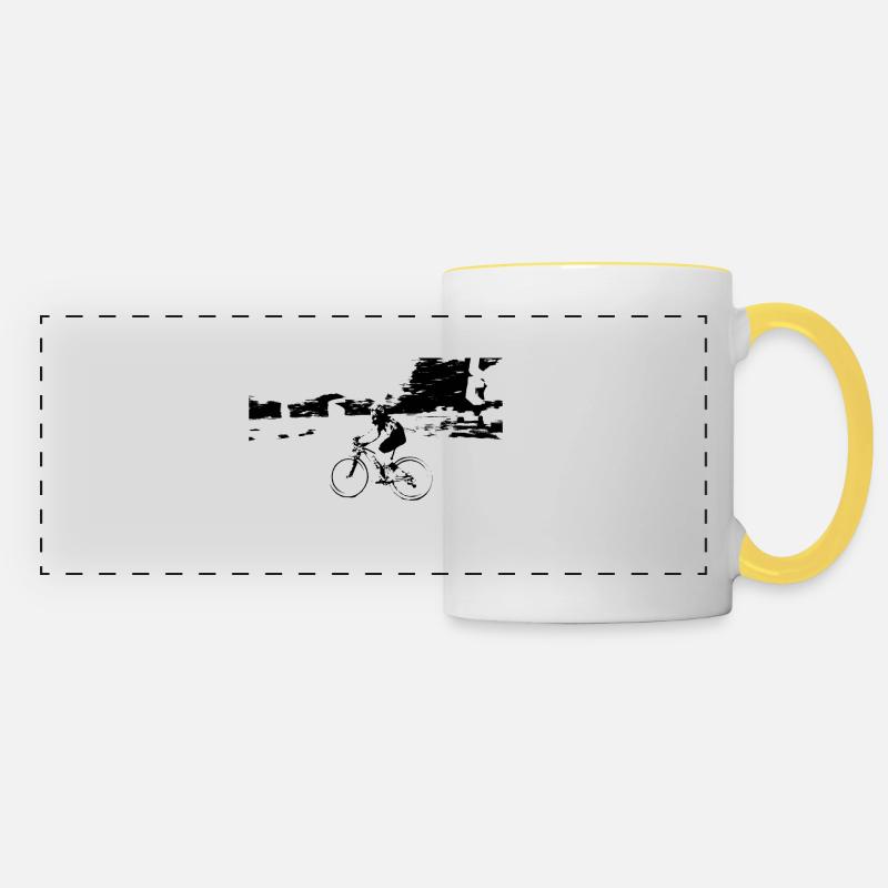 vtt - Mug panoramique contrasté et blanc - blanc/jaune