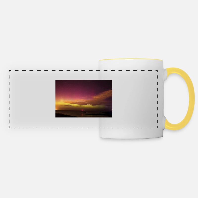 northern lights - Panoramic Mug - white/yellow