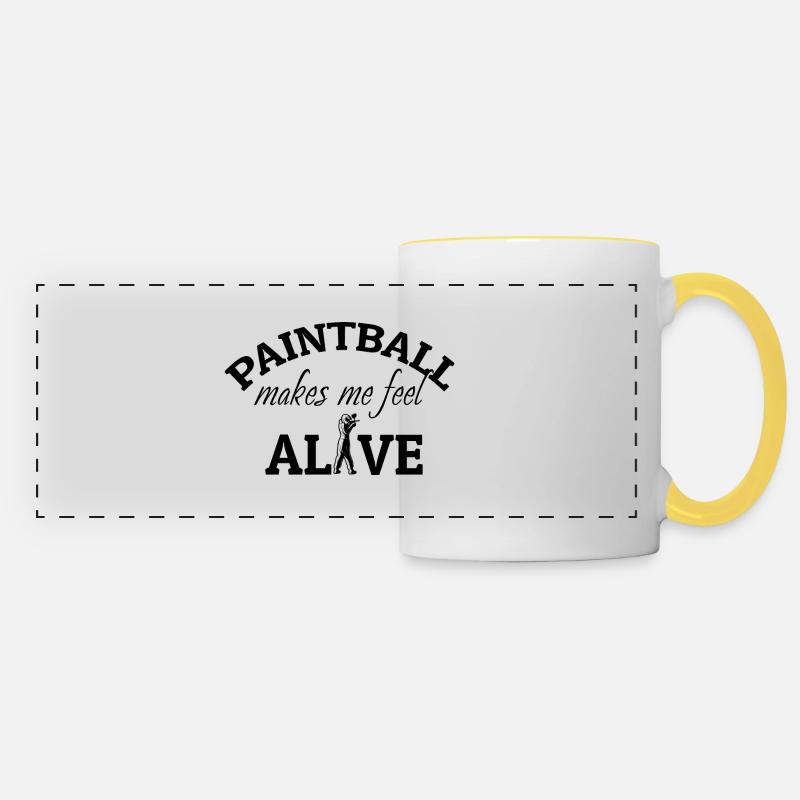 Paintball Airsoft - Panoramic Mug - white/yellow