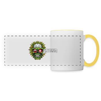 Marijuana - Comic Skull - Panoramic Mug - white/yellow - Front