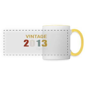 Originalteile 2013 - Geschenk zum 11-jährigen Jubiläum - Panoramatasse - Weiß/Gelb - Vorne