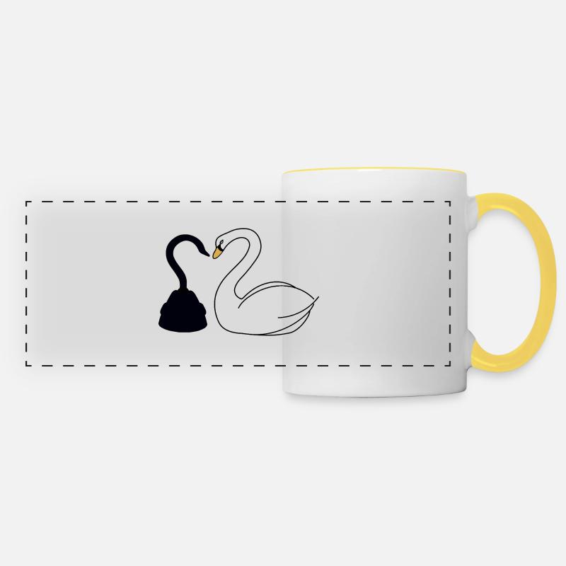 Captain Hook and Swan - Panoramic Mug - white/yellow