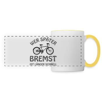 Fahrrad – Shirt Radsport Drahtesel Geschenk - Panoramatasse - Weiß/Gelb - Vorne