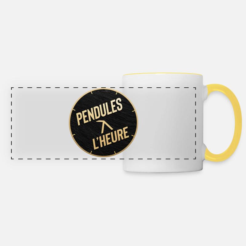 Pendules à l'heure - Mug panoramique contrasté et blanc - blanc/jaune