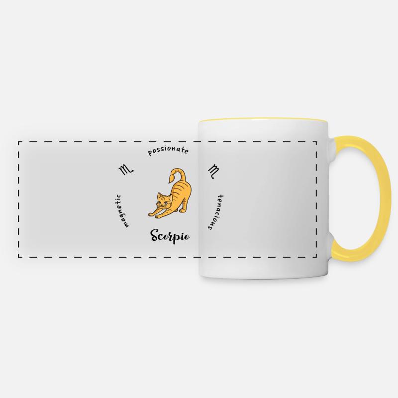 Scorpio Zodiac Mug - Panoramic Mug - white/yellow