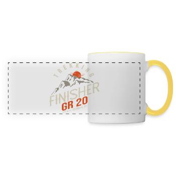 GR 20 randonnée corse gr 20 trek - Mug panoramique contrasté et blanc - blanc/jaune - Devant