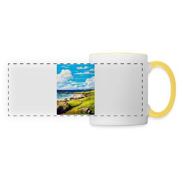 Isle Of Coll Schottland UK Vintage Reiseposter WPA - Panoramatasse - Weiß/Gelb - Vorne