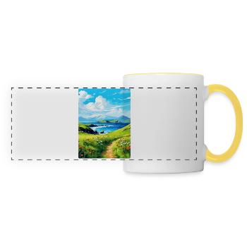 Isle Of Canna Schottland Großbritannien Reise Poster Souvenir - Panoramatasse - Weiß/Gelb - Vorne