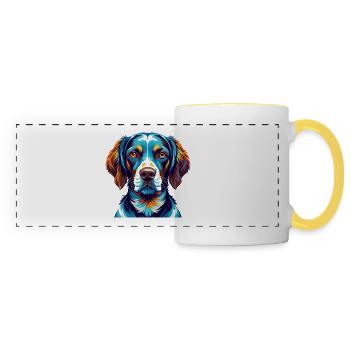 Ariege Pointer Hund Rasse Bunte Karikatur Kawaii - Panoramatasse - Weiß/Gelb - Vorne