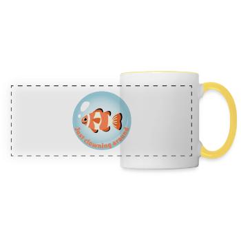 Juste faire le clown - Mug panoramique contrasté et blanc - blanc/jaune - Devant