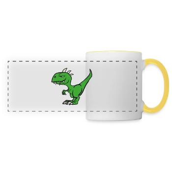 Dinosaures - Mug panoramique contrasté et blanc - blanc/jaune - Devant