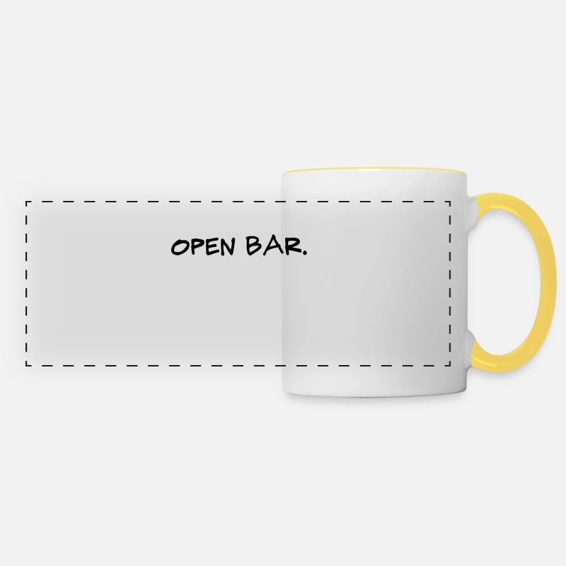 open bar. Humor gift - Panoramic Mug - white/yellow
