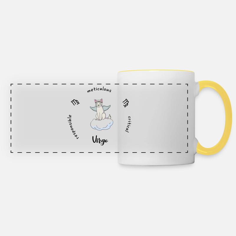 Virgo Zodiac Mug - Panoramic Mug - white/yellow