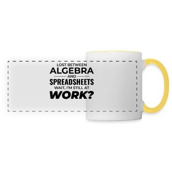 Travail Mèmes Bureau-Humour Lieu De Travail Drôle - Mug panoramique contrasté et blanc - blanc/jaune - Devant