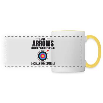 Archery Targets Archer Bullseye Shooting Sport - Panoramic Mug - white/yellow - Front
