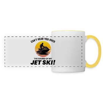 Jet Ski Sunset Adventure Water Sports Ocean Waves - Panoramic Mug - white/yellow - Front