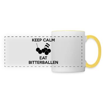 AVM KEEP CALM Eat Bitterballen Multi Color Vector - Mug panoramique contrasté et blanc - blanc/jaune - Devant