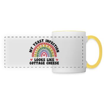My yeast infection funny nasty adult humor - Panoramic Mug - white/yellow - Front