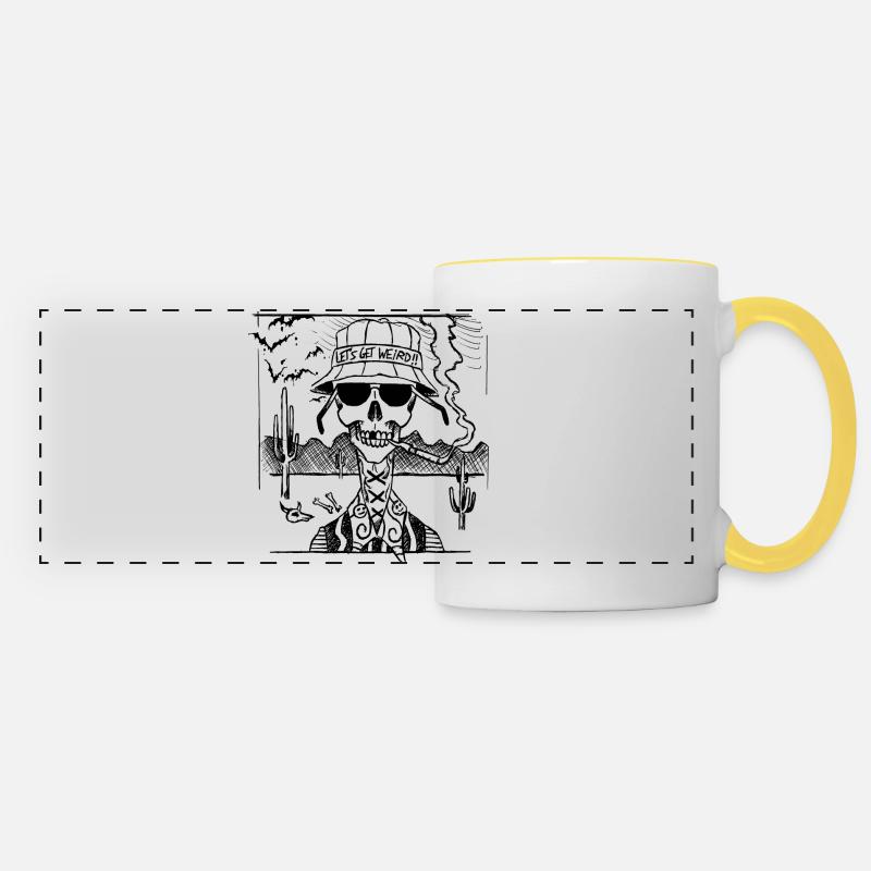 Let's get weird! - Panoramic Mug - white/yellow