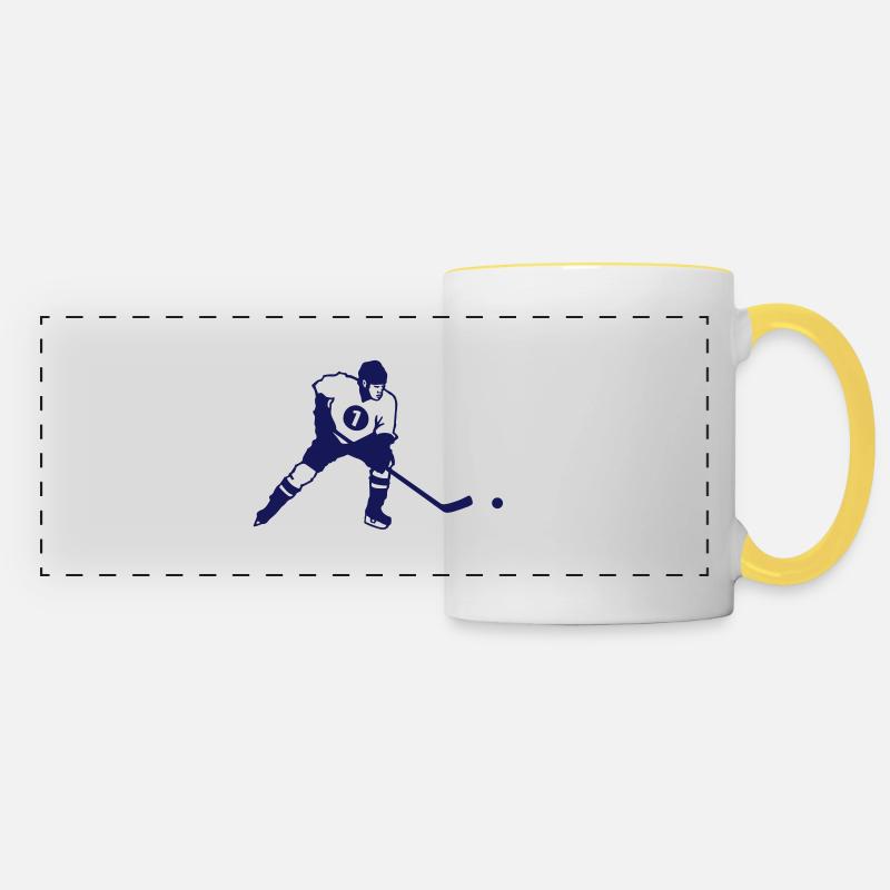 ice hockey - Panoramic Mug - white/yellow