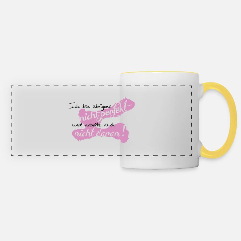 I'm not perfect - Panoramic Mug - white/yellow