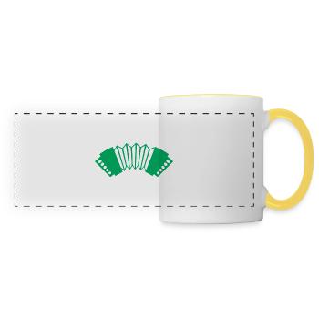 Polka Music Makes Me Happy Accordéon Music - Mug panoramique contrasté et blanc - blanc/jaune - Devant