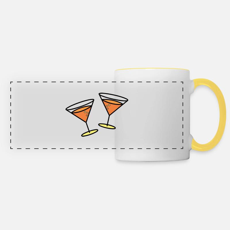 Cocktails to celebrate - Panoramic Mug - white/yellow