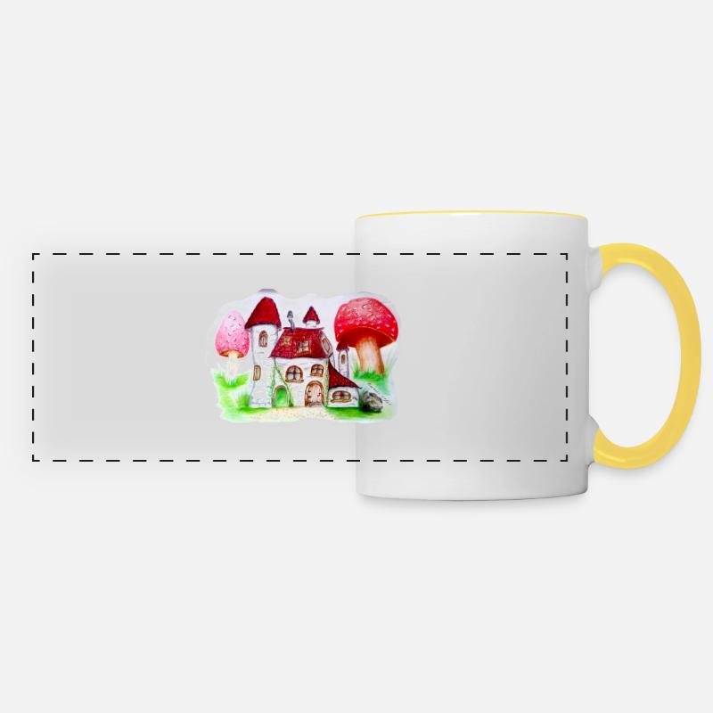 Birch castle cute kids - Panoramic Mug - white/yellow