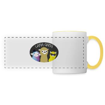 Lama gang - Panoramic Mug - white/yellow - Front
