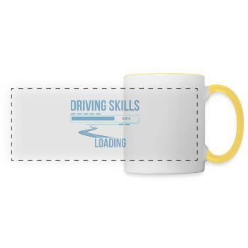 Motorists driving skills loading funny saying - Panoramic Mug - white/yellow - Front