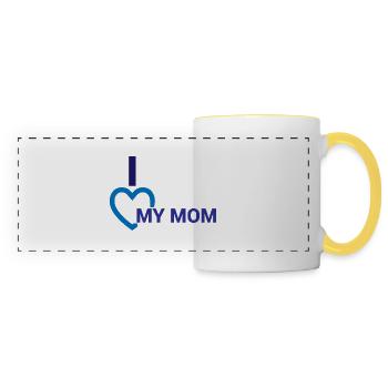 I love my Mom - Panoramatasse - Weiß/Gelb - Vorne