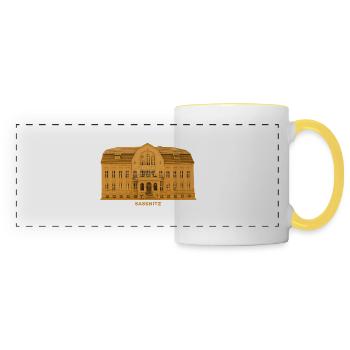 Hôtel de ville de Sassnitz Rügen Mecklembourg-Poméranie-Occidentale - Mug panoramique contrasté et blanc - blanc/jaune - Devant