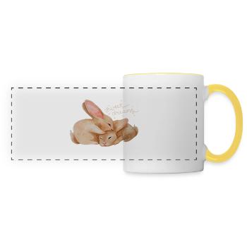 Cuddly bunnies - Panoramic Mug - white/yellow - Front
