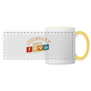 Legendary since 1996 Vintage Retro Anniversary - Panoramic Mug - white/yellow - Front