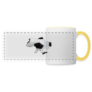 Ukraine Map Frames Real Football - Panoramic Mug - white/yellow - Front