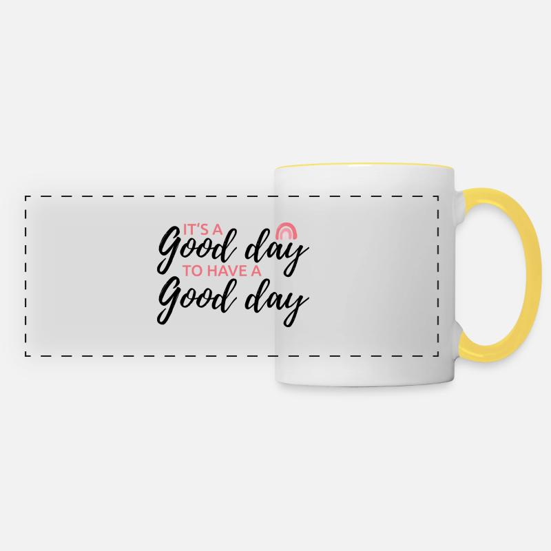 its a good day to have a good day - Panoramic Mug - white/yellow