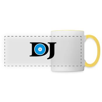 dj - Mug panoramique contrasté et blanc - blanc/jaune - Devant