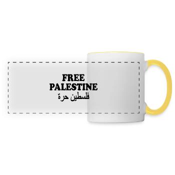 Free palestine فلسطين حرة - Panoramatasse - Weiß/Gelb - Vorne