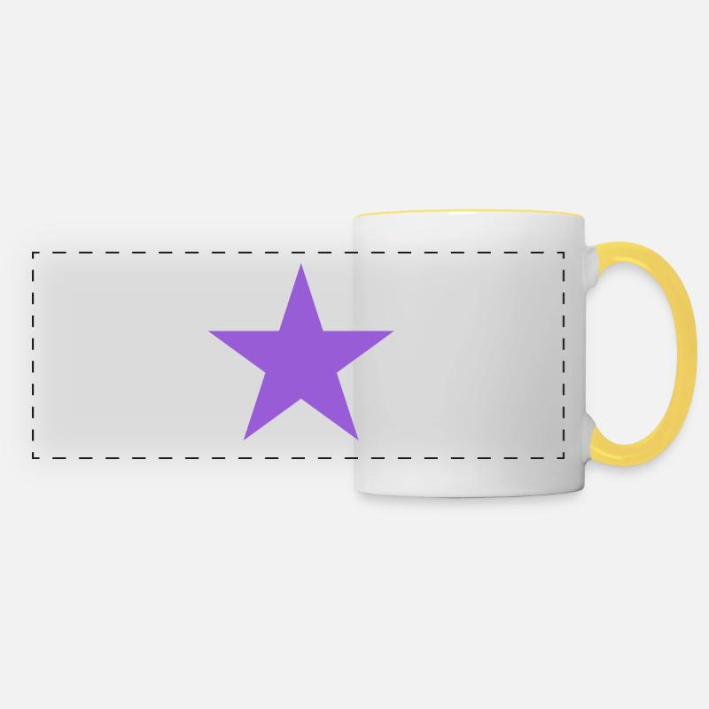 Violet étoile, violette - Mug panoramique contrasté et blanc - blanc/jaune