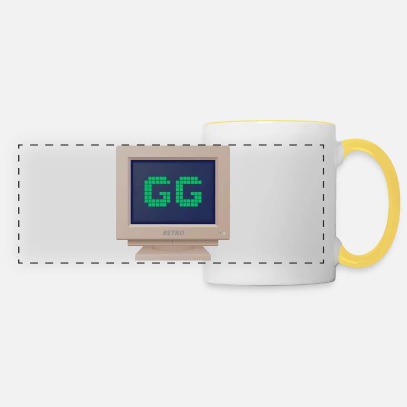 CRT design - GG (Good Game) - Panoramic Mug - white/yellow