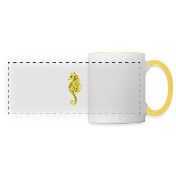 Hippocampe - Mug panoramique contrasté et blanc - blanc/jaune - Devant