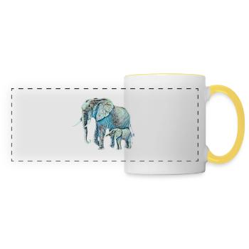 Elephant - Panoramic Mug - white/yellow - Front