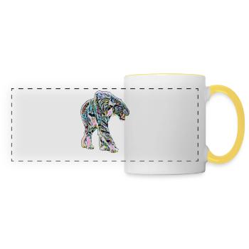 Saber tooth tiger - Panoramic Mug - white/yellow - Front
