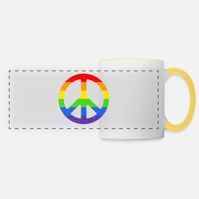 lgbt - Mug panoramique contrasté et blanc - blanc/jaune